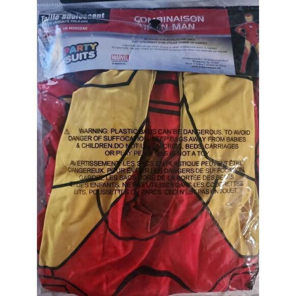 Marvel IRON MAN PartySuit 1 pc Full Body Suit with Mask Costume Teen M up to 5' - Picture 2 of 3